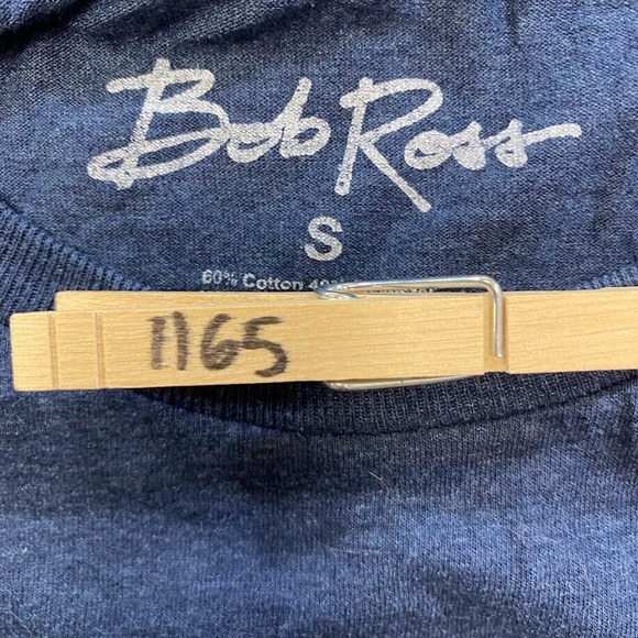 Bob Ross No Mistakes Just Happy Accidents Tee Thrifted Vintage Style Size S - Picture 8 of 8